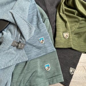Kuhl and Vuori Men's Polos in Blue, Green, and Black